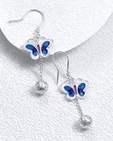 Fareastjewelry,Handmade Earrings,Silver&Enamel, Butterfly series