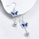 Fareastjewelry,Handmade Earrings,Silver&Enamel, Butterfly series