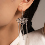 Fareastjewelry,Handmade Earrings,Silver,Fan Dance series