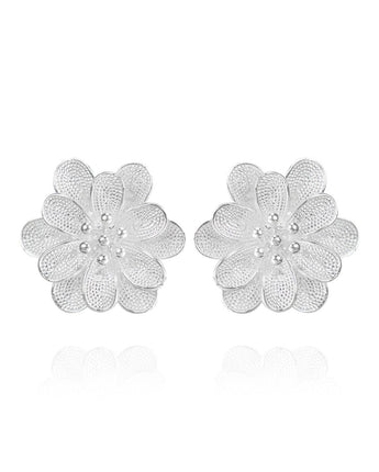 Fareastjewelry,Handmade Earrings,Silver,Flower Cluster series