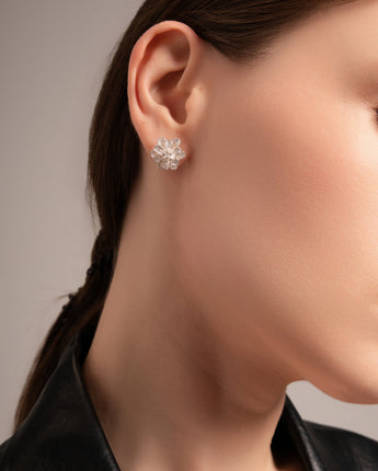 Fareastjewelry,Handmade Earrings,Silver,Flower Cluster series