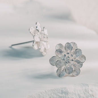 Fareastjewelry,Handmade Earrings,Silver,Flower Cluster series