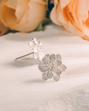 Fareastjewelry,Handmade Earrings,Silver,Flower Cluster series