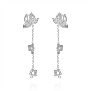 Fareastjewelry,Handmade Earrings,Silver,Flower series