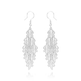 Fareastjewelry,Handmade Earrings ,Silver,Leaf Shadow series