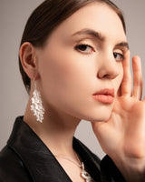 Fareastjewelry,Handmade Earrings ,Silver,Leaf Shadow series