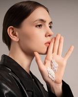 Fareastjewelry,Handmade Earrings ,Silver,Leaf Shadow series