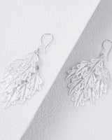 Fareastjewelry,Handmade Earrings ,Silver,Leaf Shadow series
