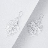 Fareastjewelry,Handmade Earrings ,Silver,Leaf Shadow series