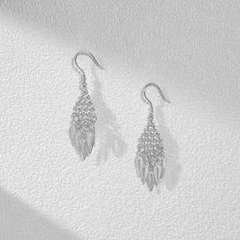 Fareastjewelry,Handmade Earrings,Silver,Leaf Shadow series