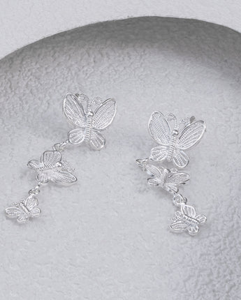 Fareastjewelry,Handmade Earrings,Silver,Magical Butterfly series
