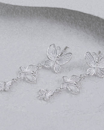 Fareastjewelry,Handmade Earrings,Silver,Magical Butterfly series