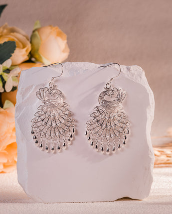 Fareastjewelry,Handmade Earrings,Silver,Phoenix Dance series