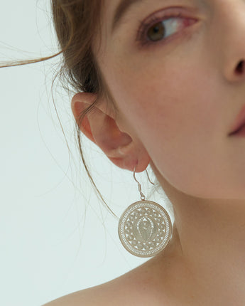 Fareastjewelry,Handmade Earrings,Silver,Wisdom Drum Rhythm series