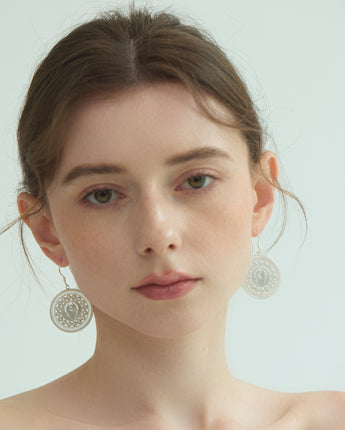 Fareastjewelry,Handmade Earrings,Silver,Wisdom Drum Rhythm series