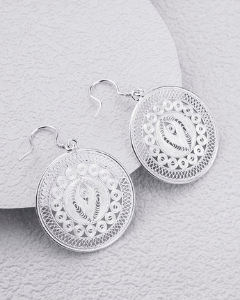 Fareastjewelry,Handmade Earrings,Silver,Wisdom Drum Rhythm series