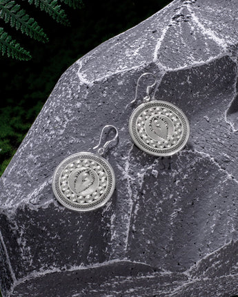 Fareastjewelry,Handmade Earrings,Silver,Wisdom Drum Rhythm series