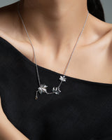 Fareastjewelry,Handmade Necklace,Silver&Crystal,Autumn Melody series