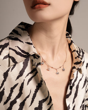 Fareastjewelry,Handmade Necklace,Silver&Crystal,Autumn Sound series