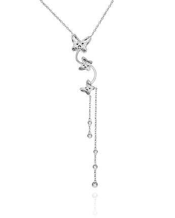 Fareastjewelry,Handmade Necklace ,Silver&Crystal,Butterfly series