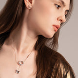 Fareastjewelry,Handmade Necklace,Silver&Crystal,Butterfly series