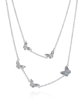 Fareastjewelry,Handmade Necklace,Silver&Crystal,Dream Butterfly Shadow series