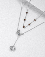 Fareastjewelry,Handmade Necklace,Silver&Crystal,Dream Butterfly series