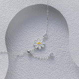 Fareastjewelry,Handmade Necklace,Silver,Daisy series