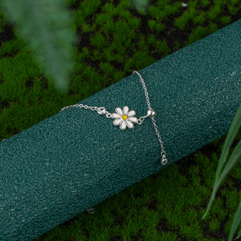 Fareastjewelry,Handmade Necklace,Silver,Daisy series