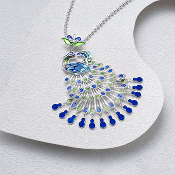 Fareastjewelry,Handmade Necklace,Silver&Enamel,Phoenix series