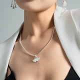 Fareastjewelry,Handmade Necklace,Silver,Ginkgo Eternal series