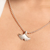 Fareastjewelry,Handmade Necklace,Silver,Ginkgo Eternal series