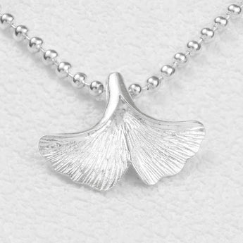 Fareastjewelry,Handmade Necklace,Silver,Ginkgo Eternal series