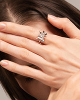 Fareastjewelry,Handmade Ring,Silver&Crystal,Chasing Butterfly series