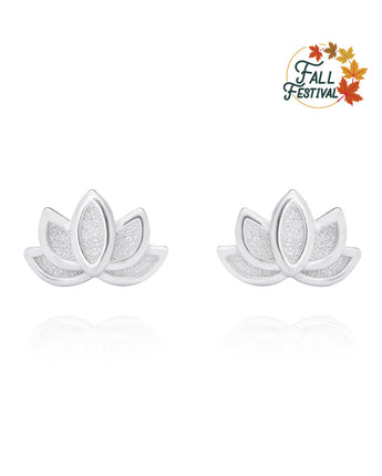 Silver Earrings lotus - fareastjewelry