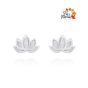 Silver Earrings lotus - fareastjewelry