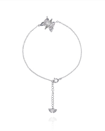 Handmade Bracelet,Silver&Crystal,Gathering Light Butterfly series