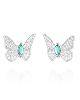 Handmade Earrings,Silver&Crystal,Dream Butterfly series