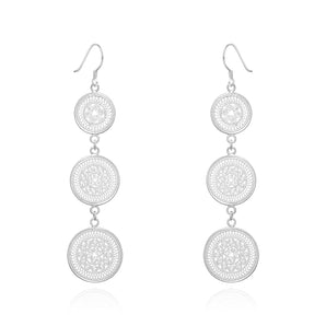 Handmade Earrings, Silver,Drum Rhythm series