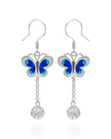 Handmade Earrings,Silver&Enamel, Butterfly series