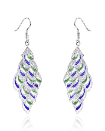 Handmade Earrings,Silver&Enamel,Light and Shadow series