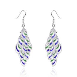 Handmade Earrings,Silver&Enamel,Light and Shadow series