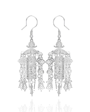 Handmade Earrings,Silver,Lantern series