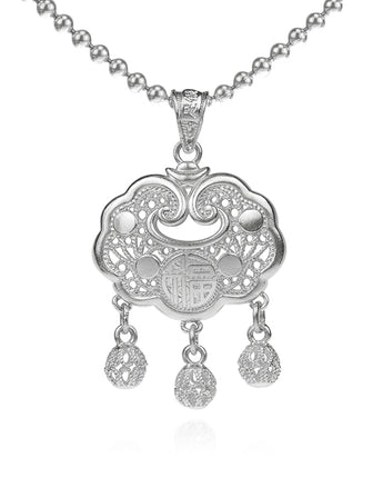 Handmade Necklace,Silver,Lucky Lock series