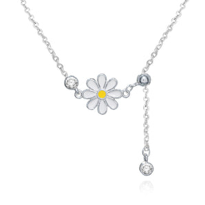 Daisy Handmade Necklace,Silver