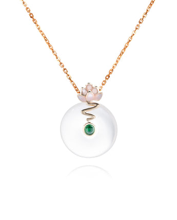 Handmade，White Jade Lotus Pendant，Dream series - fareastjewelry