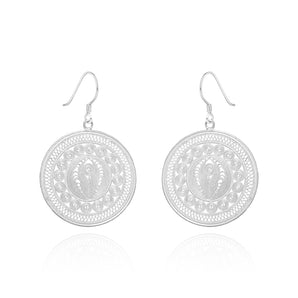 Wisdom Drum Rhythm Handmade Earrings,Silver