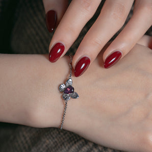 Handmade Bracelet,Silver&Crystal,Chasing Butterfly series