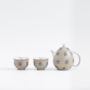 Classical Floral,Tea Set,999 Gilt Silver