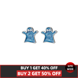 Handmade Earrings,Silver,Halloween Lovely ghost